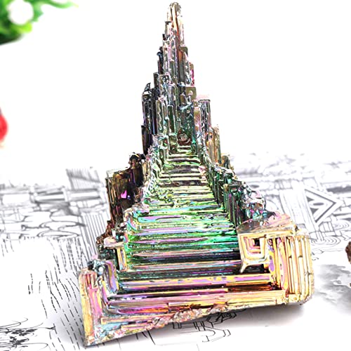 FUERLI Natürliche Wismut-Turm-Metallpyramidensteine, Edelsteinkollektion oder Heimdekor-Rohkristalle HOMEZHOU (Color : Bismuth Tower 2, Size : 0.15-0.2kg) von FUERLI