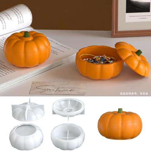 FUFRE 3 Stück Kürbis Silikonform Kerzenformen, 3D Halloween Silikonformen Gießformen Kerzenhalter, Kürbis Silikonform Herbst Kerzen Formen Silikon für DIY Herbstgeschenk (A) von FUFRE