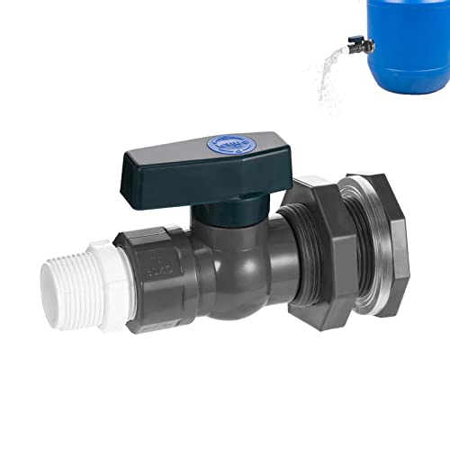 FUFRE Auslaufhahn Regentonne Mit Schottverschraubung Und Schlauchadapter 3/4" PVC Regentonnen Ventilemit Für Aquarien, Pools, Gartenfässer (1") von FUFRE
