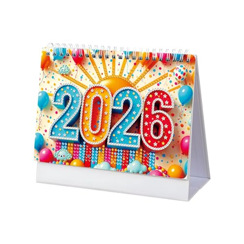FUFRE Diamond Painting Kalender 2026, Diamant Painting Tischkalender 2026, Diamond Malerei Weihnachten Kalender DIY Set, Diamant Malerei Calendar für Bastelarbeiten Party Geschenk Tischdeko (C) von FUFRE