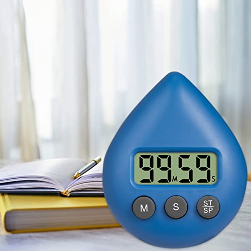 FUFRE Duschuhr Mit Saugnapf, Temperatur/Luftfeuchtigkeit Visual Timer wasserdichte, LCD Display + Hängeloch Ständer, Für Schlafzimmer, Bett, Bad, Küche, Waschküche Usw. (Blue) von FUFRE