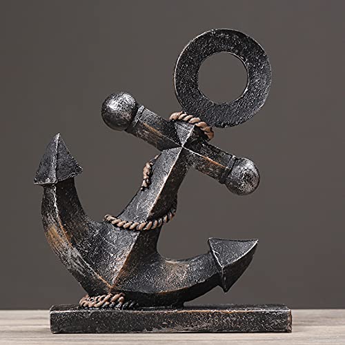FUFRE Maritime Dekoration, Mit Seil Nautical Boat, Anker Deko, Kreatives Mediterranes Segelboot Ankerruder Retro-Modell Requisiten Dekorative Ornamente Handwerk (C) von FUFRE