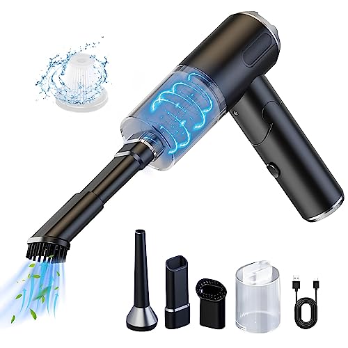 FUFRE Mini Handstaubsauger Auto Handheld Kabelloser, 3 in 1 Handstaubsauger 12KPA Hohe Leistung Akku Staubsauger Auto Typ-C 5500mAh Batterien, Mini Staubsauger für Auto Haus Haustierhaare (Schwarz) von FUFRE