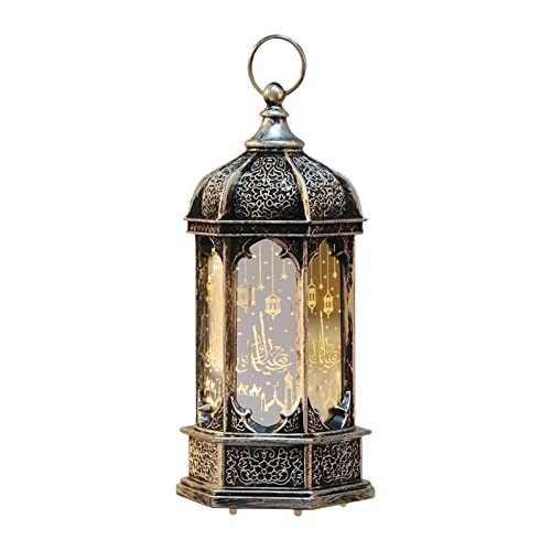 Ramadan Deko Lampe Eid Mubarak Mond Schloss Ramadan Dekoration Licht Klein LED Lampe Ramadan Mubarak Deko für Muslimische Festival Dekorative Gebetszubehör, 13,6 * 6,6cm (Silber) von FUFRE