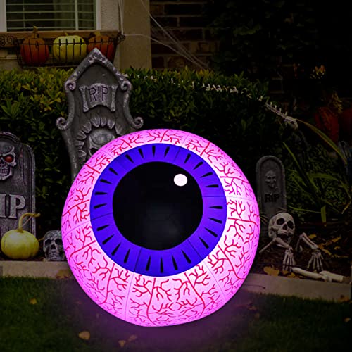 Halloween Deko Aufblasbarer Augapfel 60CM, Halloween Dekoration Augapfel RGB LED Lichter mit Fernbedienung Halloween Augapfel Deko Outdoor für Garten Rasen Hause Innen Außen Party Halloween Dekoration von FUFRE