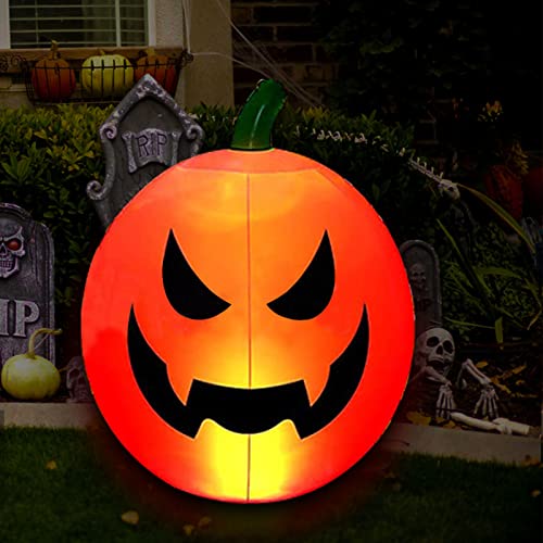 Halloween Deko Aufblasbarer Kürbis 60CM, Halloween Dekoration Kürbis RGB LED Lichter mit Fernbedienung Halloween Kürbis Deko Outdoor für Garten Rasen Hause Innen Außen Party Halloween Dekoration von FUFRE