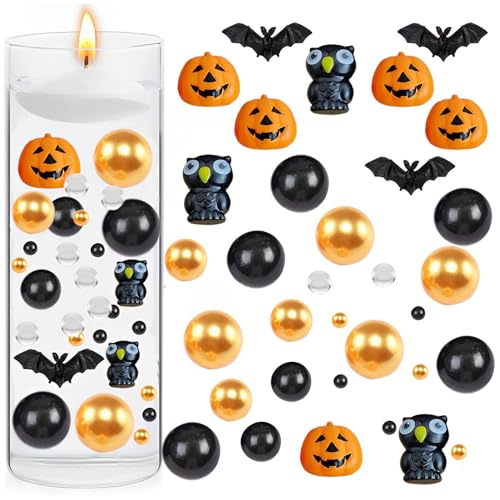 Halloween Deko Wasserperlen Set, Wasserperlen für Pflanzen in Vase, Wasserperlen Ungiftig, Wasserperlen Durchsichtig Vase Füller Gelkugeln Wasserperlen für Halloween Dekoration Tischdeko (6064 Stück) von FUFRE