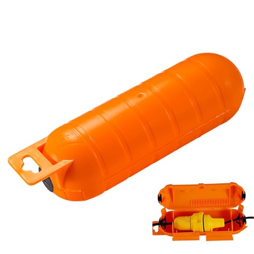 Kabelbox Wasserdicht Outdoor, IP44 Klein Wasserdichte Kabelbox, Elektrobox Wasserdicht Aussen, Kabelsicherheitsbox Steckerschutz Außen für Verlängerungskabel, Zeitschaltuhren, Stromkabel (Gelb) von FUFRE