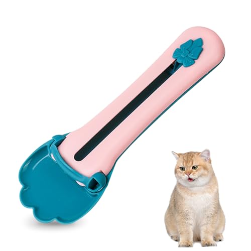 Katzen Feeder Katzen Food Spoon Katzen Feed Strip Squeeze Löffel Katzenstreifen Happy Spoon Katzen-Futterlöffel Flexibler Haustierlöffel Katzenfutter Löffel Katze Fütterung Dose und Nass (Blau 2) von FUFRE