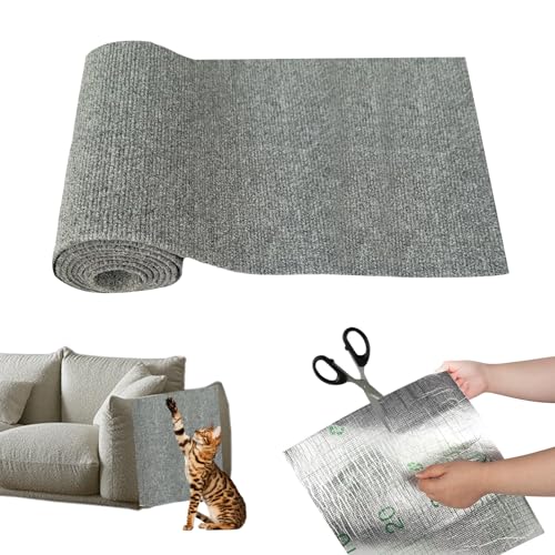 Kratzmatte Katze, 2024 New Zuschneidbare Kratzmatte Selbstklebend, Kratzschutz Sofa Katze, Kratzmatte Katze Wand Für Schützt Teppiche Sofa Möbelschutz (40 * 300cm,latentes Grau) von FUFRE