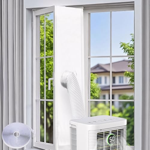 Mobile Klimaanlage Fensterabdichtung, Fensterabdichtung für Mobile Klimageräte, Abluftschlauch Fensterdurchführung, Ablufttrockner zum Anbringen an Fenster Dachfenster Flügelfenster (4M) von FUFRE