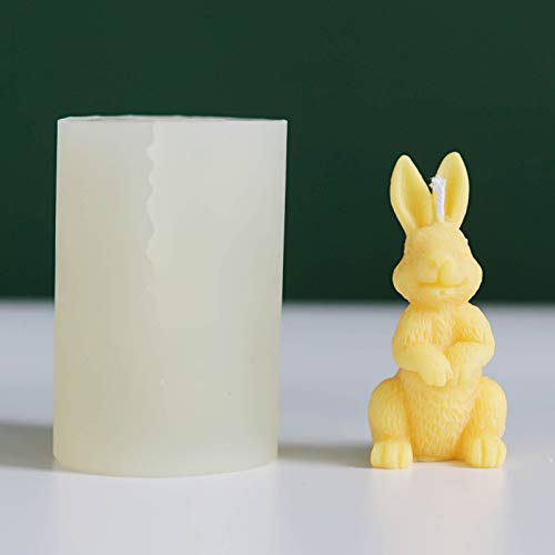 Ostern Kaninchen Silikonform 3D Kerzenformen Osterhase Silikon Form Lange Ohren Hase Kaninchen Für DIY Seife, Kerzen, Schokoladenkuchen, Haus Dekoration (A) von FUFRE