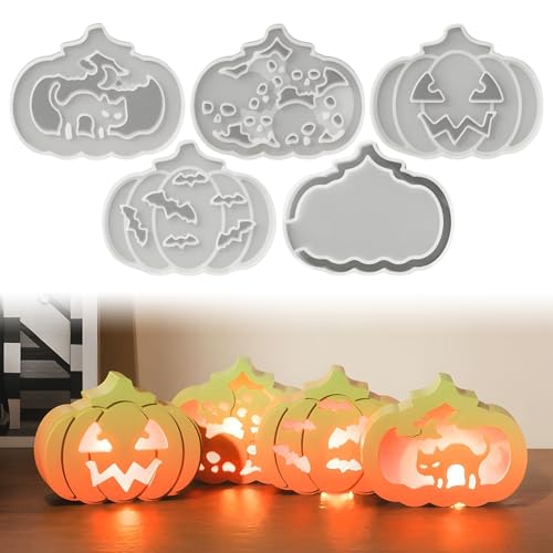 Silikonformen Gießformen Herbst, 4 Stück Kürbis Gießformen Silikon, Silikonform Gießform Halloween Giessformen Silikon Kürbis Gips zum Gießen Teelichthalter Kerzen Formen für Halloween Herbst Deko (A) Silikonformen Gießformen Herbst, 4 Stück Kürbis Gießformen Silikon, Silikonform Gießform Halloween Giessformen Silikon Kürbis Gips zum Gießen Teelichthalter Kerzen Formen für Halloween Herbst Deko (A) von FUFRE