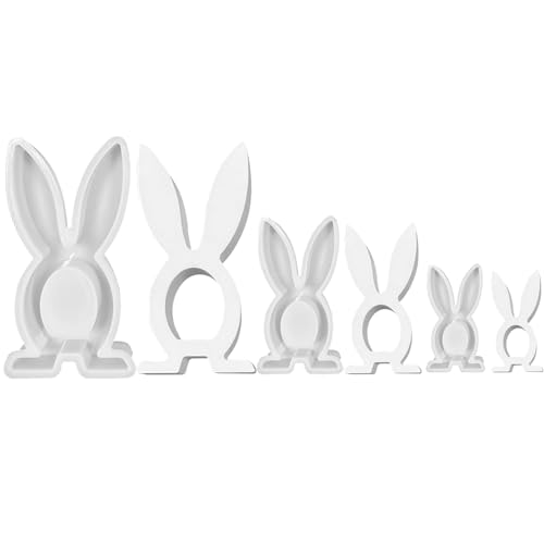 Silikonformen Gießformen Ostern, 3D Kaninchen Gießformen Silikon Ostern, Silikon Gießform Ostern, Frühling Ostern Hase Gießform Silikonform für DIY Sojawachs Kerzen Seife Gips Handwerk (3 PCS) von FUFRE