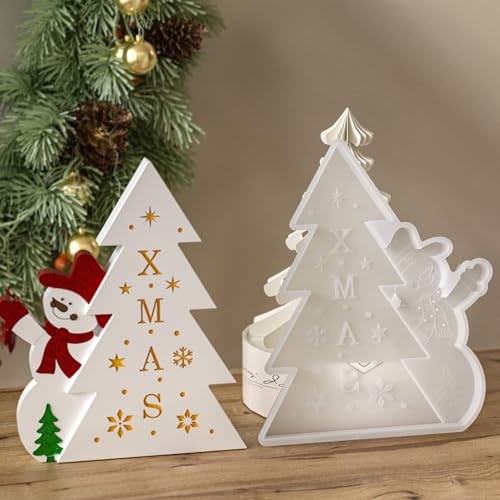 Silikonformen Gießformen Weihnachten, Gießform Silikon Weihnachtsbaum, Silikonform Weihnachten, Kerzen Silikonformen, Kerzenformen Gipsformen Zum Gießen für Kerzen Gips DIY Handwerk (A) von FUFRE