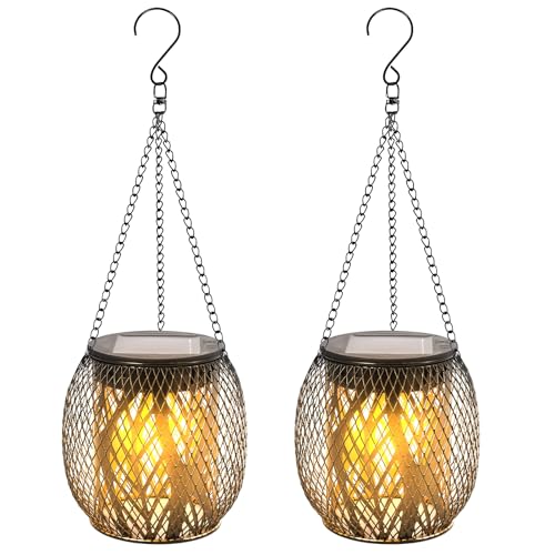 Solarlampen Für Außen Hängend, 2 Stück Antike Bronze Solarleuchten Gartendeko Mit Warmenweiß LED-Glühbirnen, IP65 Wasserdicht Metall Solar Laternen Für Balkon Rasen Terrasse Weihnachten (C-2PCS) Solarlampen Für Außen Hängend, 2 Stück Antike Bronze Solarleuchten Gartendeko Mit Warmenweiß LED-Glühbirnen, IP65 Wasserdicht Metall Solar Laternen Für Balkon Rasen Terrasse Weihnachten (C-2PCS) von FUFRE