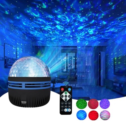 Sternenhimmel Projektor Erwachsene Und Kinder, 2 In 1 Northern Lights and Ocean Wave LED Projector, Led Sternenhimmel Projektor Mit Fernbedienung Für Kinder Zimmer Deko (A) von FUFRE