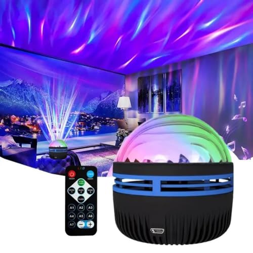 Sternenhimmel Projektor Erwachsene Und Kinder, 2 In 1 Northern Lights and Ocean Wave LED Projector, Led Sternenhimmel Projektor Mit Fernbedienung Für Kinder Zimmer Deko (B) von FUFRE