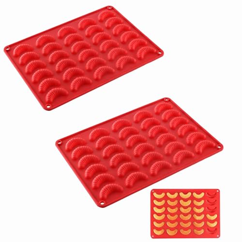 2 Stücke Vanillekipferl Backform, 30 Holes Silikon Backform, Vanillekipferl, Backformen Weihnachten | Schokoladenformen Geleeformen, Kuchenformen Für Backzubehör (2 Stücke) von FUFRE