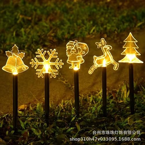 Weihnachtsdeko Aussen, 5 In 1 Sterne Weihnachtsbeleuchtung Außen Solar Wetterfest, Solar Lichterkette Sterne LED Garten Balkon Weihnachts Deko, Für Garten Patio Party (5pcs Set) von FUFRE