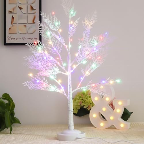 Weihnachtsdeko Weihnachtsbaum LED Lichterbaum Innen Birkenbaum mit 60 LEDs und Timer, Weihnachten Korallenzweig Baum Lichterzweige USB & Batteriebetrieb für Wohnzimmer Schlafzimmer (4 Farben) von FUFRE