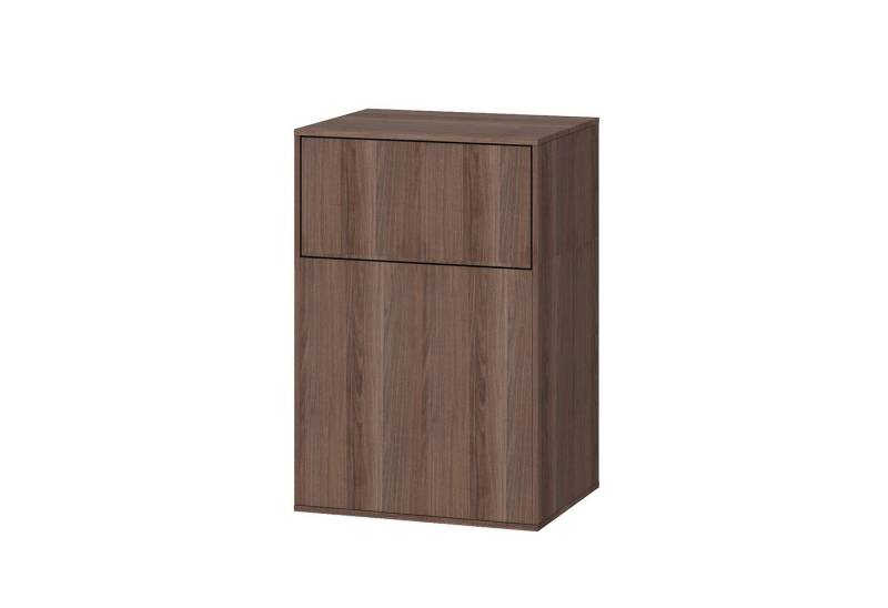 FUFU&GAGA Aufbewahrungsbox Modulares Aufbewahrung mit Klapptür, Dunkelwalnuss, MDF, 50×40×76 cm (2 St) von FUFU&GAGA