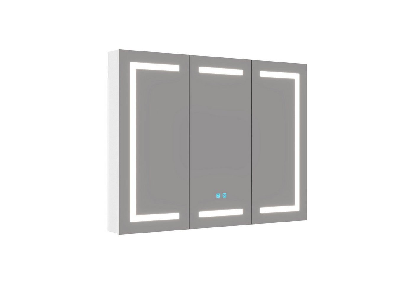 FUFU&GAGA Badezimmerspiegelschrank LED-Spiegelschrank mit 3 Türen, Weiß, MDF+Glas, 120×13×90 cm FUFU&GAGA Badezimmerspiegelschrank LED-Spiegelschrank mit 3 Türen, Weiß, MDF+Glas, 120×13×90 cm von FUFU&GAGA