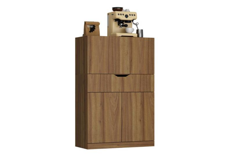 FUFU&GAGA Buffet Kaffeeschrank mit Klapptisch, Walnussoptik, MDF, 80 x 35 x 120 cm von FUFU&GAGA