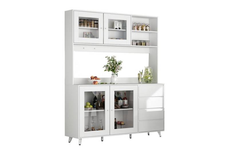 FUFU&GAGA Buffet Küchenschrank mit 4 Türen und 4 Schubladen B 160cm,H 190 cm von FUFU&GAGA