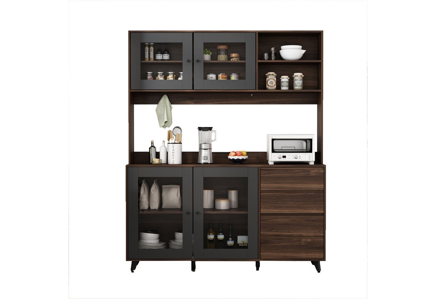 FUFU&GAGA Buffet Küchenschrank mit 4 Türen und 4 Schubladen B 160cm,H 190 cm FUFU&GAGA Buffet Küchenschrank mit 4 Türen und 4 Schubladen B 160cm,H 190 cm von FUFU&GAGA