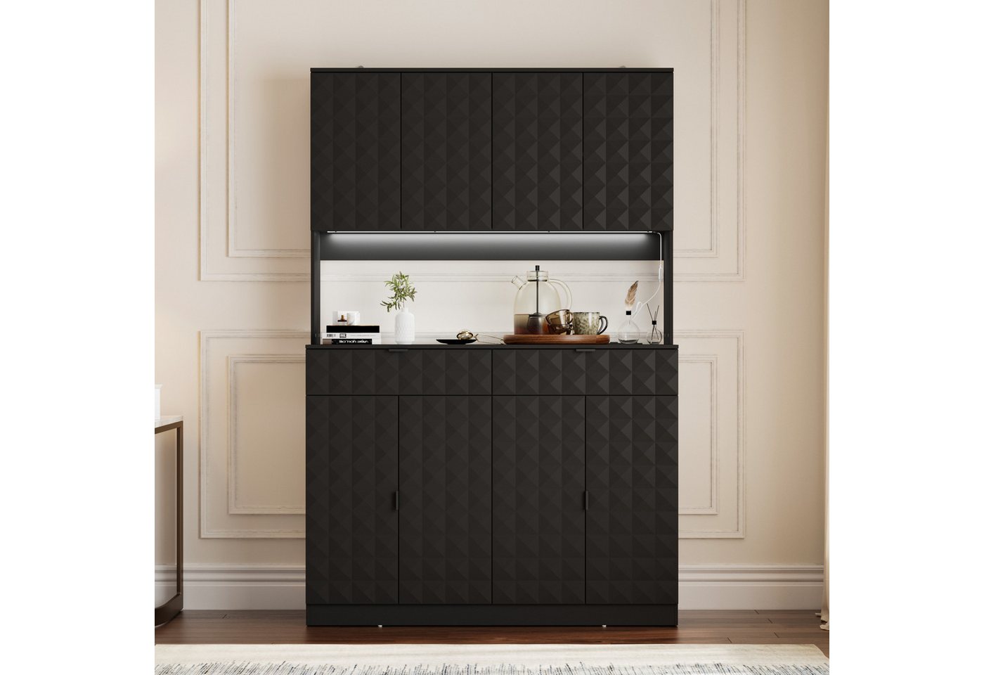 FUFU&GAGA Buffet Küchenschrank mit 4 Türen und 4 Schubladen B 160cm,H 190 cm FUFU&GAGA Buffet Küchenschrank mit 4 Türen und 4 Schubladen B 160cm,H 190 cm von FUFU&GAGA