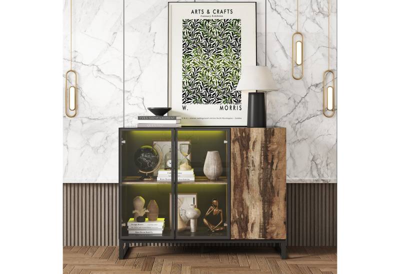 FUFU&GAGA Glasvitrine mit 3 Türen, mit Beleuchtung 8 Farbe + Hochglanz-Finish FUFU&GAGA Glasvitrine mit 3 Türen, mit Beleuchtung 8 Farbe + Hochglanz-Finish von FUFU&GAGA