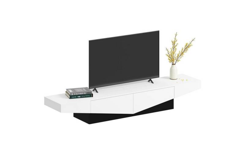 FUFU&GAGA Lowboard TV-Lowboard, Weiß und schwarz, 40 x 200 x 30.5 cm, Industriestil, MDF FUFU&GAGA Lowboard TV-Lowboard, Weiß und schwarz, 40 x 200 x 30.5 cm, Industriestil, MDF von FUFU&GAGA