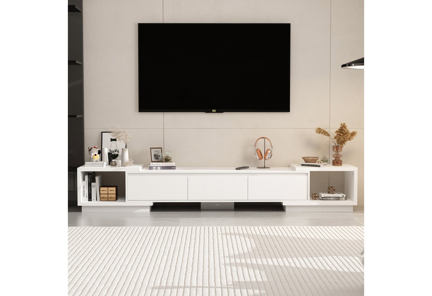 FUFU&GAGA Lowboard TV Schrank für Fernseher,Fernsehtisch mit 3 Schubladen 270 cm von FUFU&GAGA