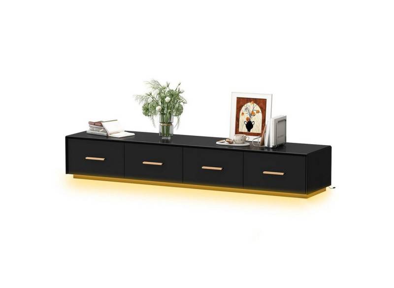 FUFU&GAGA Lowboard mit 4 Schubladen, mit Beleuchtung 3 Farbe, 180 x 30 x 40 cm, MDF FUFU&GAGA Lowboard mit 4 Schubladen, mit Beleuchtung 3 Farbe, 180 x 30 x 40 cm, MDF von FUFU&GAGA