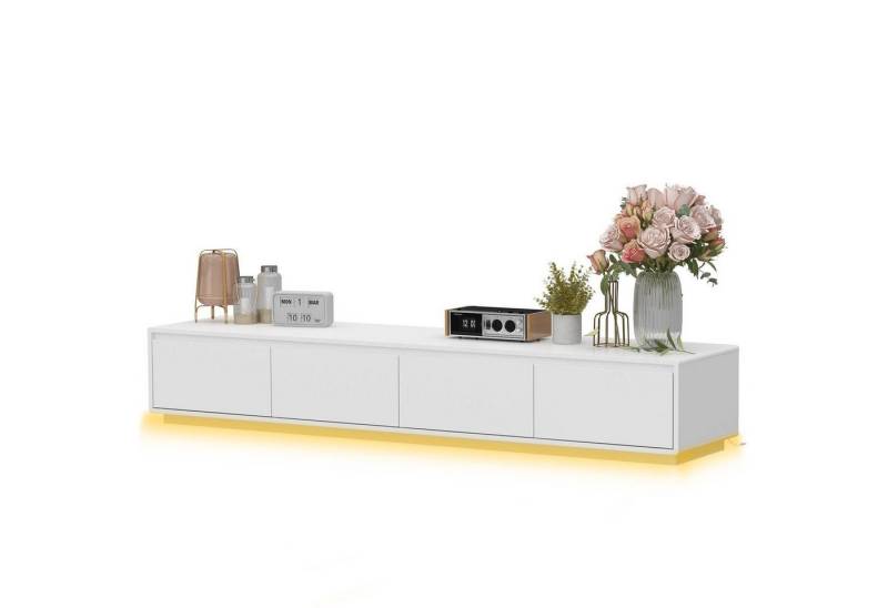 FUFU&GAGA Lowboard mit 4 Schubladen, mit Beleuchtung 3 Farbe, 180 x 30 x 40 cm, MDF von FUFU&GAGA