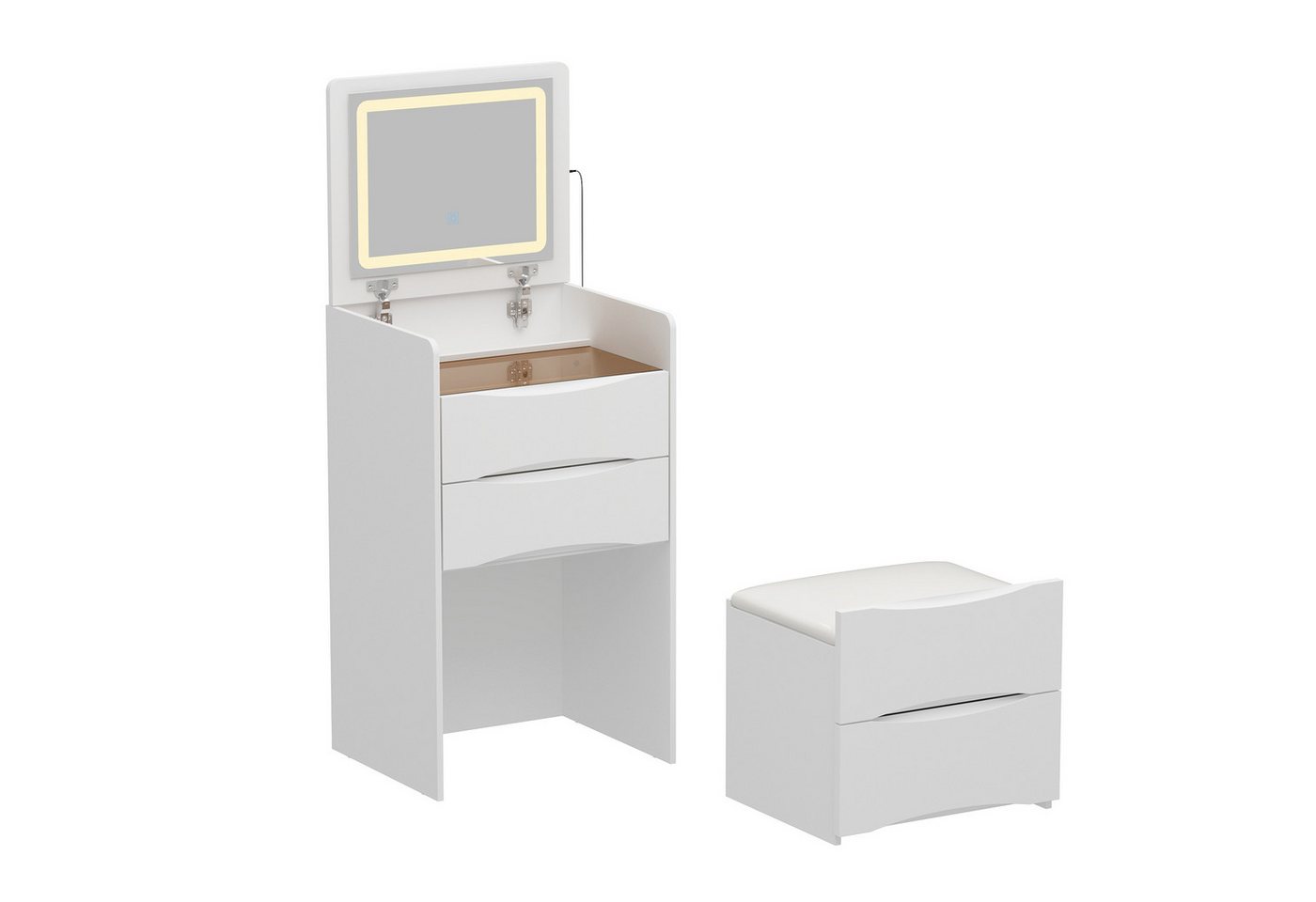 FUFU&GAGA Schminktisch mit 2 Schubladen und 1 Unterputzkasten,50 x 40 x 82 cm, weiß, MDF FUFU&GAGA Schminktisch mit 2 Schubladen und 1 Unterputzkasten,50 x 40 x 82 cm, weiß, MDF von FUFU&GAGA