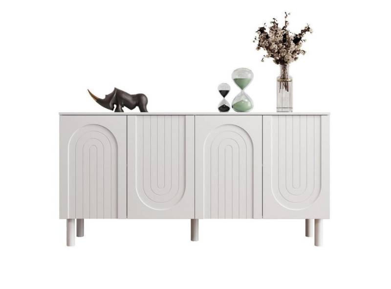 FUFU&GAGA Sideboard mit 5 Massivholzbeinen, Weiß von FUFU&GAGA