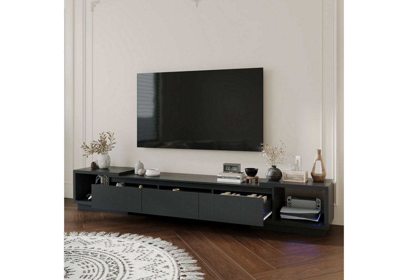 FUFU&GAGA TV-Schrank Ausziehbarer TV-Schrank, MDF mit Holzmaserung, 166–270×40×39cm FUFU&GAGA TV-Schrank Ausziehbarer TV-Schrank, MDF mit Holzmaserung, 166–270×40×39cm von FUFU&GAGA