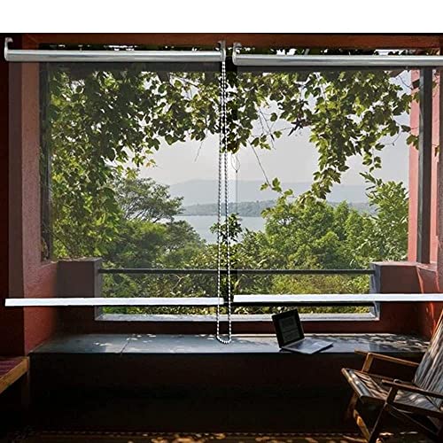 FUFU Jalousien PVC Jalousien, Outdoor-Pergola-Rollos, Transparente wasserdichte Rollos, 0,5 Mm Dick, Hochauflösender Transparenter Bildschirm (Color : Transparent, Size : 80x130cm) von FUFU