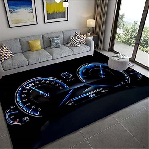 Kinderteppiche Racing Armaturenbrett Druck Teppich Wohnzimmer Schlafzimmer Schwarzer Formula Racing Teppich rutschfeste Fußmatte Waschbar Küchenteppich Fußmatte Matte Läufer (Farbe 1,100x150 cm) von FUFUTE