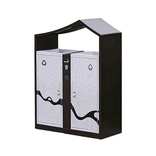 FUHAI-666 Abfallbehälter für den Außenbereich Kommerzieller öffentlicher Bereich Kreativität Mülleimer Doppelbox Metall Outdoor Abfalleimer von FUHAI-666