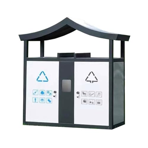 FUHAI-666 Abfallbehälter für den Außenbereich Nachahmung Antike Doppel Box Mülleimer Outdoor Scenic Spot Metall Mülltonne von FUHAI-666