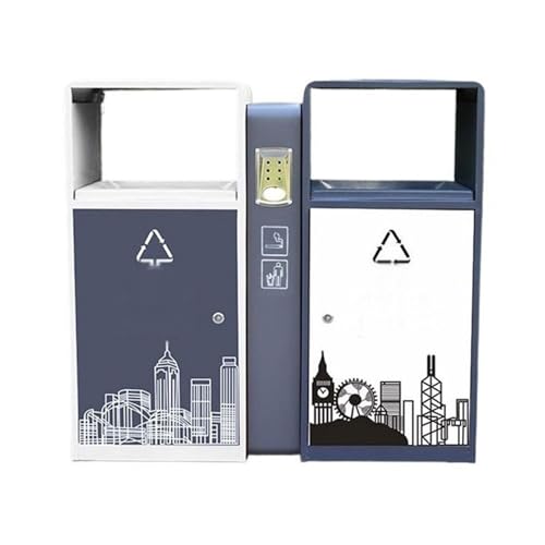 FUHAI-666 Abfallbehälter für den Außenbereich Outdoor Scenic Spot Mülleimer mit Muster Doppelbox Metall von FUHAI-666