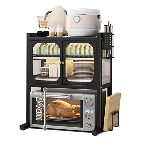 Küchenwagen Mikrowellen-Aufbewahrungsregal, Ofenregal, Arbeitsplatte for den Haushalt, kleine Spülmaschine, multifunktionale Aufbewahrungsbox for Geschirr und Essstäbchen Servierwagen ( Color : A ) von FUHAI-666