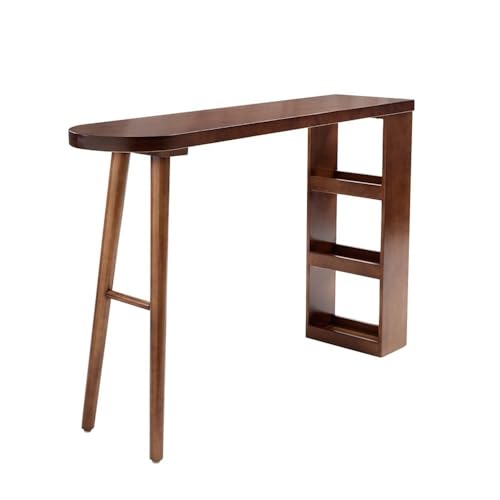 Stehtisch Halbrunder Langer Stehtisch aus Holz mit hohen Beinen, Esstisch for die Küche zu Hause mit Stauraum Kneipentisch(120 * 40 * 105cm) von FUHAI-666