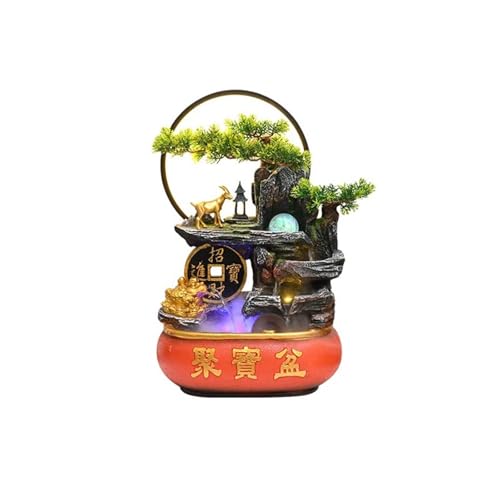 Tischbrunnen Desktop-Brunnen Feng Shui Rad Dekorative Büro Schreibtisch Wasser Ornamente(Klein) von FUHAI-666