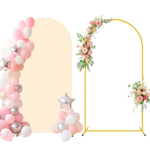 FUHSY Beige Bogen Backdrop Stand mit Cover Set 2.2M Doppelseite Hochzeit Bogen Abdeckung Backdrop Abdeckung Backdrop Abdeckung für Hochzeit Party Dekor FUHSY Beige Bogen Backdrop Stand mit Cover Set 2.2M Doppelseite Hochzeit Bogen Abdeckung Backdrop Abdeckung Backdrop Abdeckung für Hochzeit Party Dekor von FUHSY