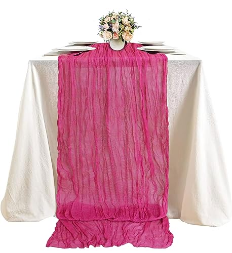 FUHSY Käsetuch Rosa Tisch Läufer 90 x 300 cm Rustikale Käsetuch Tisch Läufer Boho Gaze Tisch Läufer Lange Hot Pink Läufer für Tische Sheer Cheesecloths für Party Hochzeit Braut Dusche Tabelle FUHSY Käsetuch Rosa Tisch Läufer 90 x 300 cm Rustikale Käsetuch Tisch Läufer Boho Gaze Tisch Läufer Lange Hot Pink Läufer für Tische Sheer Cheesecloths für Party Hochzeit Braut Dusche Tabelle von FUHSY