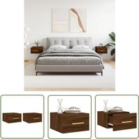Fuhuida Trading - The Living Store Wand-Nachttische 2 Stk. Braun Eichen-Optik 35x35x20 cm - Wandregal - Hängeschrank - Wohnzimmerdeko Fuhuida Trading - The Living Store Wand-Nachttische 2 Stk. Braun Eichen-Optik 35x35x20 cm - Wandregal - Hängeschrank - Wohnzimmerdeko von FUHUIDA TRADING